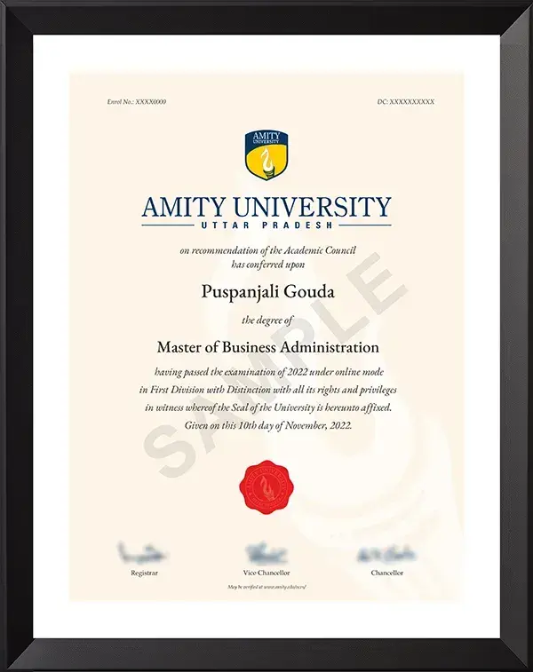 Sample certificate from Mata Tripura Sundari Open University