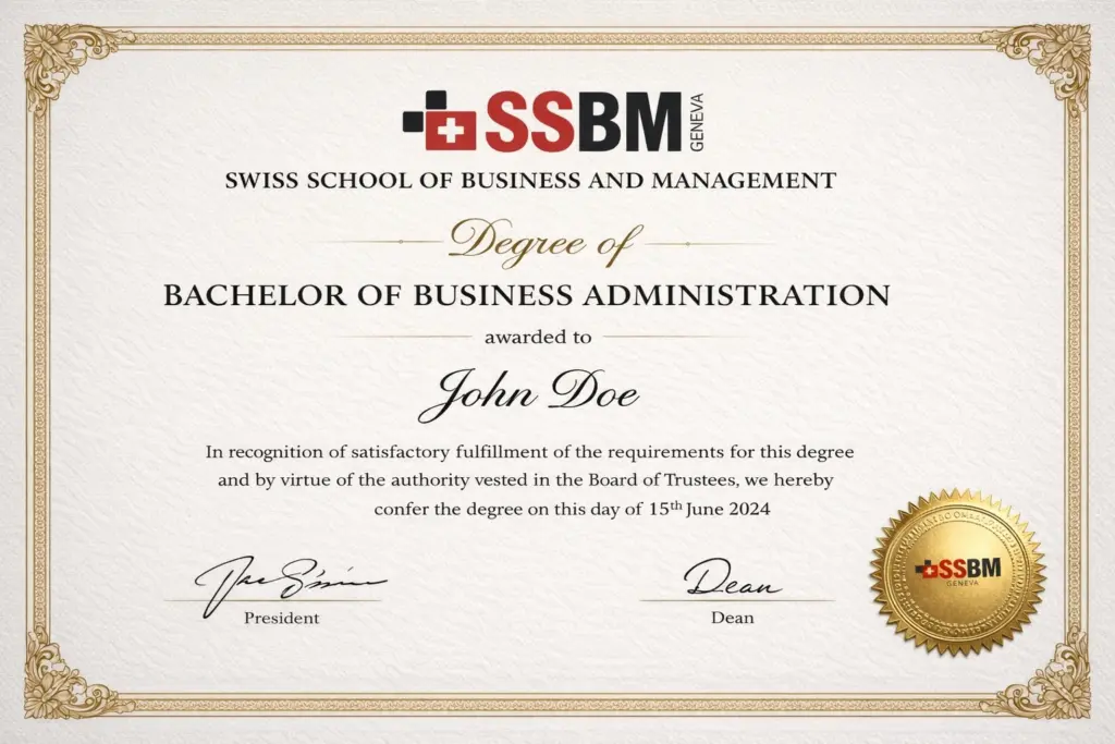 SSBM university Certificate