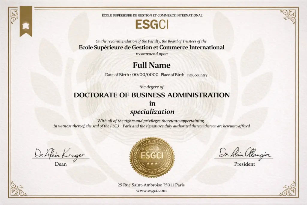 ESGCI university Certificate