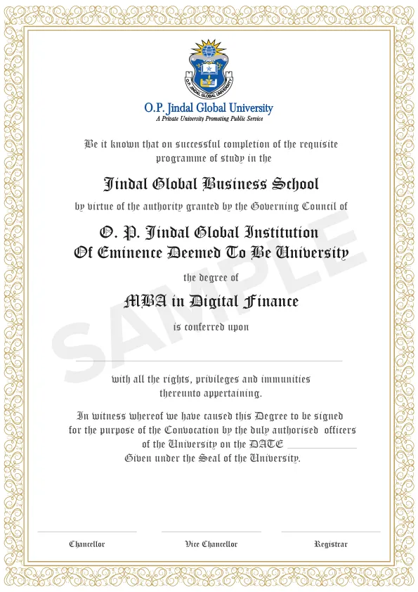 op jindal sample certificate